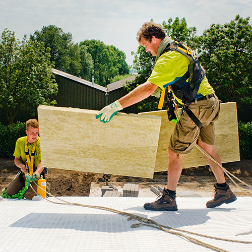 ND WSM-50 Wasserspeichermatten auf der Baustelle